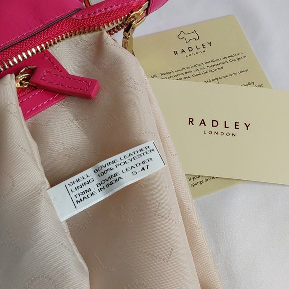 'RADLEY LONDON' 'SCOTTIE' LEATHER TOP ZIP CROSSBODY BAG CONCEAL KEY FOB - Picture 8 of 16